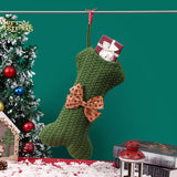 Bone Shaped Knitted Christmas Stockings Xmas Candy Bags Xmas Hanging Ornaments