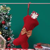 Bone Shaped Knitted Christmas Stockings Xmas Candy Bags Xmas Hanging Ornaments
