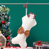 Bone Shaped Knitted Christmas Stockings Xmas Candy Bags Xmas Hanging Ornaments