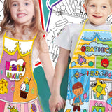 DIY Kids Graffiti Apron with 12Pcs Paintting Pens