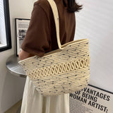 Woven Tote Shoulder Bag