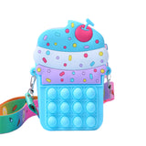 Pop Bubble Game Fidget Shoulder Bag 2 in 1 Stress Relaxation Toy Bag
