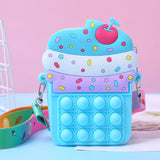 Pop Bubble Game Fidget Shoulder Bag 2 in 1 Stress Relaxation Toy Bag