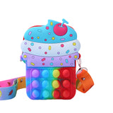 Pop Bubble Game Fidget Shoulder Bag 2 in 1 Stress Relaxation Toy Bag