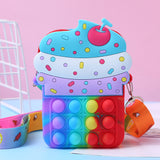 Pop Bubble Game Fidget Shoulder Bag 2 in 1 Stress Relaxation Toy Bag