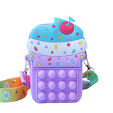 Pop Bubble Game Fidget Shoulder Bag 2 in 1 Stress Relaxation Toy Bag
