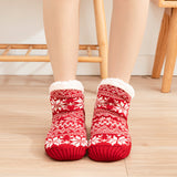2 Pairs Women's Snowflake Fuzzy Slipper Socks