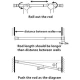 2Pcs  Tension Rods Adjustable Cupboard Bars Curtain Rods Closet Rod Wardrobe Rod