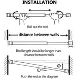 2Pcs  Tension Rods Adjustable Cupboard Bars Curtain Rods Closet Rod Wardrobe Rod