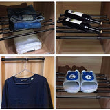 2Pcs  Tension Rods Adjustable Cupboard Bars Curtain Rods Closet Rod Wardrobe Rod