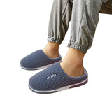 Men Winter Plush Slippers Thick Sole Warm Shoes Home Slippers