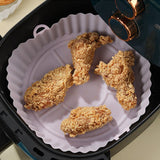 FDA Certified Silicone Round Baking Tray Air Fryer Liner Pizza Oven Basket Mat