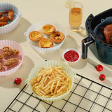 FDA Certified Silicone Round Baking Tray Air Fryer Liner Pizza Oven Basket Mat