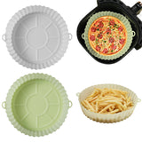 FDA Certified Silicone Round Baking Tray Air Fryer Liner Pizza Oven Basket Mat