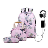 3 Piece School Backpack Lunch Bag Pencil Pouch for Teens
