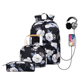 3 Piece School Backpack Lunch Bag Pencil Pouch for Teens