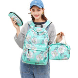 3 Piece School Backpack Lunch Bag Pencil Pouch for Teens