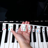 61/88 Keys Removable Silicone Piano Keyboard Note Labels Set Piano Practice Note Chart without Stickers