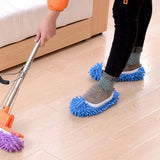 2pcs Multi-Function Chenille Fibre Washable Dust Mop Slippers