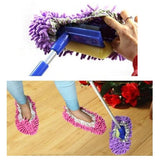 2pcs Multi-Function Chenille Fibre Washable Dust Mop Slippers