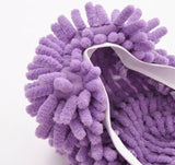 2pcs Multi-Function Chenille Fibre Washable Dust Mop Slippers