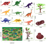 Kids Dinosaur Paradise Playmat with 9 Dinosaurs Models
