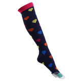 6 Pairs Knee-Length Printed Compression Socks