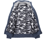 Men's High Neck Knit Sweater Patchwork Cardigan Velvet Coats Front Zip-Up Pocket Warm Winter Casual Overcoat