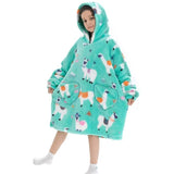 Sherpa Hoodie Blanket Hooded Oversized Wearable Throw Blanket for Adults and Kids