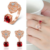 Rose Ring and Ear Studs Set