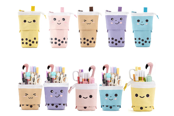 Standing Pencil Case Cute Telescopic Pen Bag