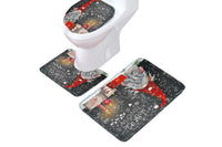 Three-Piece Christmas Bathroom Toilet Mat Set