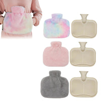 Wearable Hot Water Bottle with Furry Cover Waist Belt