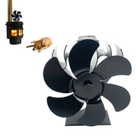 6 Blade Fireplace Fan Heat Self-Powered Wood Stove Top Burner Silent Eco Heater