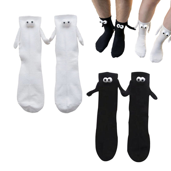 2 Pairs of Couple Holding Hands Socks for Women Men