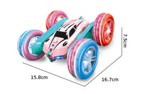 2.4 GHZ 4WD Double Sided RC Stunt Car 360 Degree Rotating Remote Control Crawler with Headlights