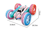 2.4 GHZ 4WD Double Sided RC Stunt Car 360 Degree Rotating Remote Control Crawler with Headlights