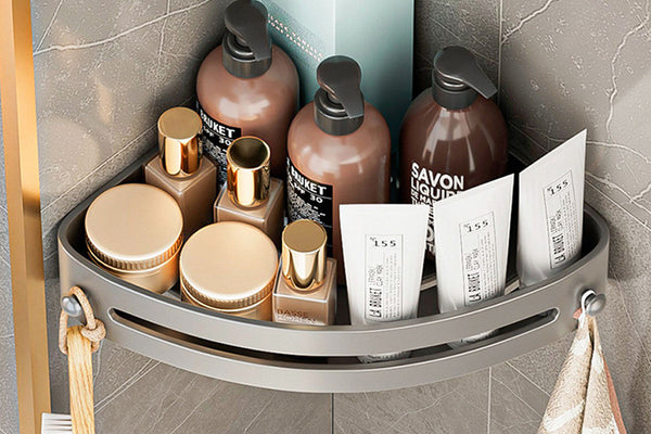 Shower Adhesive Corner Shelf Bathroom Storage Organizer Basket