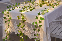 10-Meter 100LED Artificial Ivy Leaves Light String Battery-powered Light String