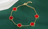 Elegant Steel Clover Charm Double Sided Bracelet