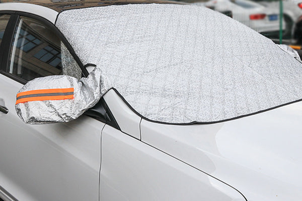 Car Windshield Snow Cover Protector with Magnetic Edges and Reflection Strips