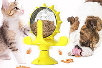 Interactive Pet Treats Dispenser Toy 360 Degrees Rotating Windmill Toy Slow Pet Feeder