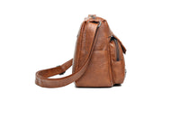 Retro Multi Pockets Crossbody Bag PU Leather Crossbody Shoulder Bag