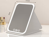 Fold LED Dimmable Makeup Mirror with 3 Colors Adjustable Light