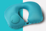 Press Type Inflatable U Shaped Travel Neck Pillow Car Flight Head Rest Cushion