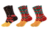 3Pcs Creative Hamburger Shaped Long Crew Socks Paper Box