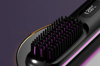 Portable Cordless Hair Straightener Brush LCD Display Straightening Comb