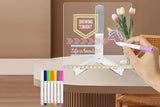 LED Note Board with 7 Colorful Pens Lighted Acrylic Dry Erase Board
