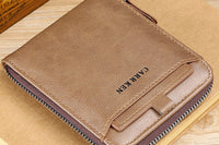 Men RFID Blocking PU Bifold Wallet Credit Card ID Holder Zip Around Purse