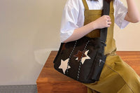 Y2K Star Canvas Messenger Bag Shoulder Travel Crossbody Bag